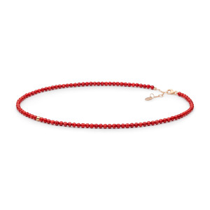 Colier coral rosu si argint placat cu aur roz DiAmanti 224-98-G (Argint 925‰ 0,7 g.)